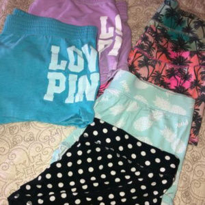 VS PINK shorts Sleepwear Size Large 5 Pair